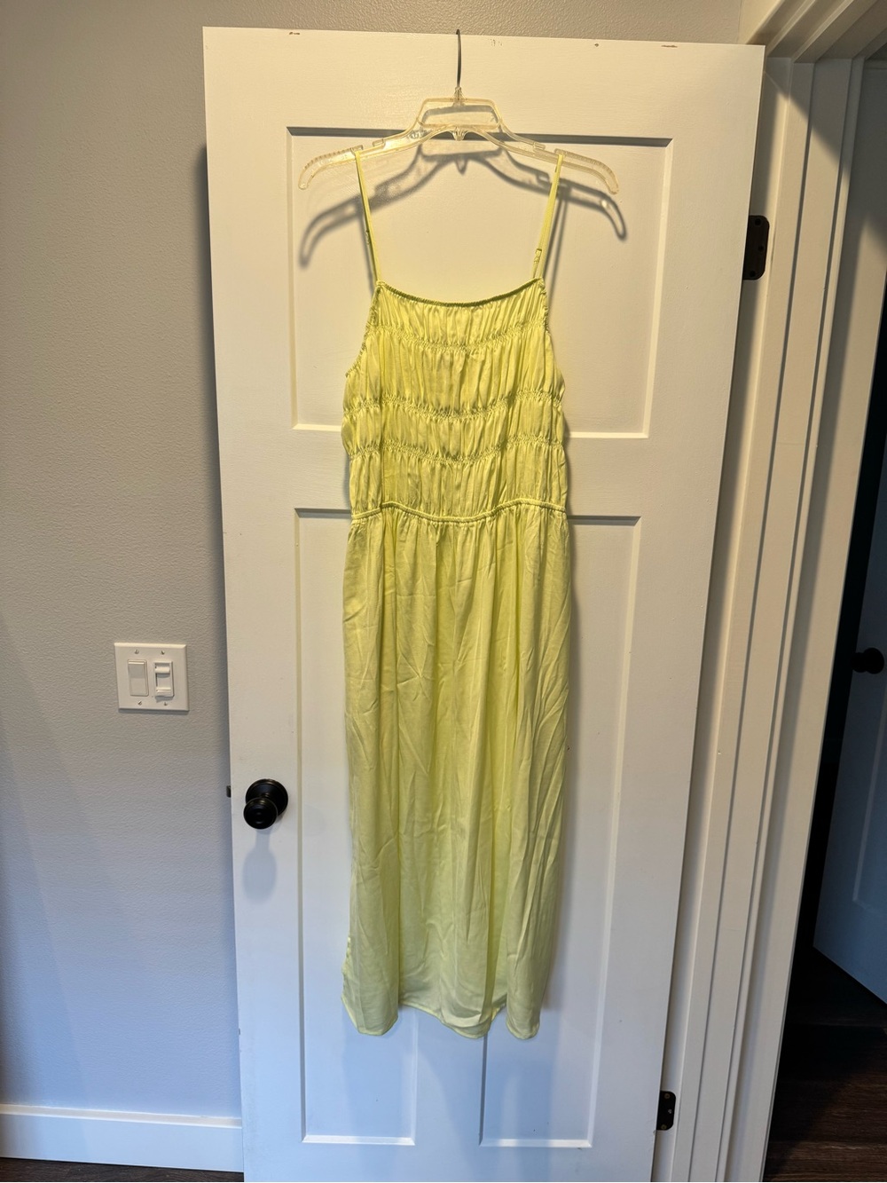 GAP Light Yellow Smocked Midi Dress